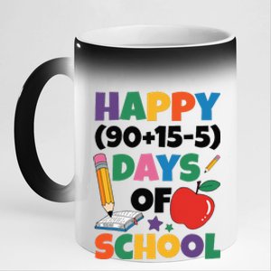 Math Equation Happy 100 Days Of School Math Teacher Calculus 11oz Black Color Changing Mug