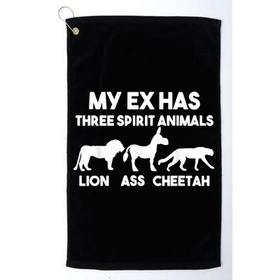 My Ex Has 3 Spirit Animals Lion Ass Cheetah Divorce Golf Towel