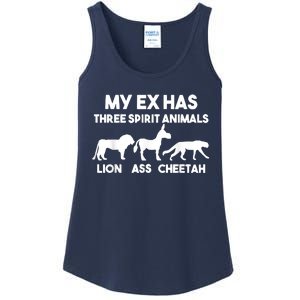 My Ex Has 3 Spirit Animals Lion Ass Cheetah Divorce Ladies Essential Tank