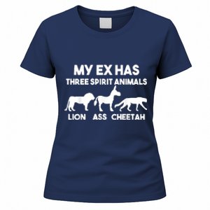 My Ex Has 3 Spirit Animals Lion Ass Cheetah Divorce Women's T-Shirt