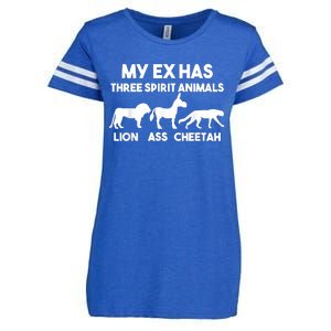 My Ex Has 3 Spirit Animals Lion Ass Cheetah Divorce Enza Ladies Jersey Football T-Shirt