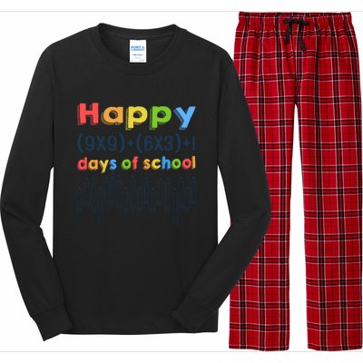 Math Equation Happy 100 Days Of School Gift Long Sleeve Pajama Set