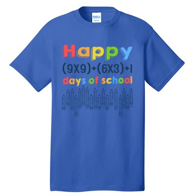 Math Equation Happy 100 Days Of School Gift Tall T-Shirt