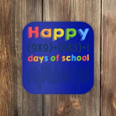 Math Equation Happy 100 Days Of School Gift Coaster