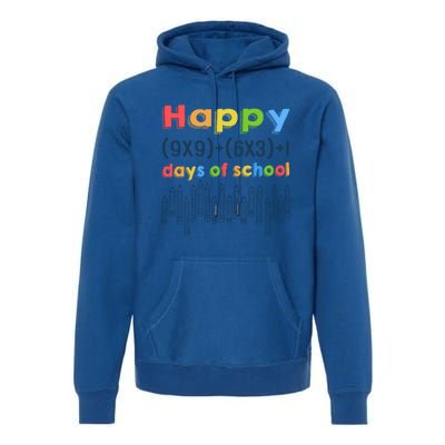 Math Equation Happy 100 Days Of School Gift Premium Hoodie