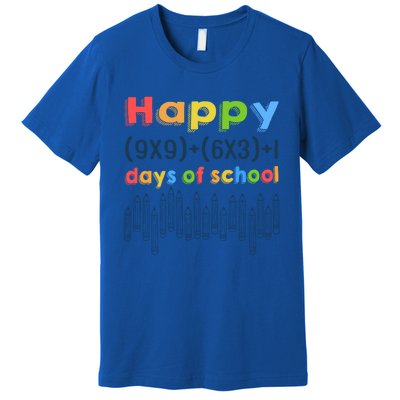 Math Equation Happy 100 Days Of School Gift Premium T-Shirt