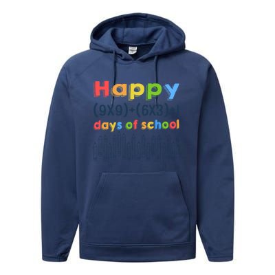 Math Equation Happy 100 Days Of School Gift Performance Fleece Hoodie