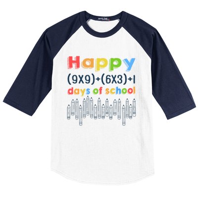 Math Equation Happy 100 Days Of School Gift Baseball Sleeve Shirt