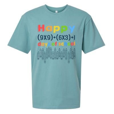 Math Equation Happy 100 Days Of School Gift Sueded Cloud Jersey T-Shirt