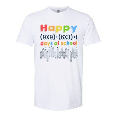 Math Equation Happy 100 Days Of School Gift Softstyle CVC T-Shirt