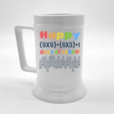 Math Equation Happy 100 Days Of School Gift Beer Stein