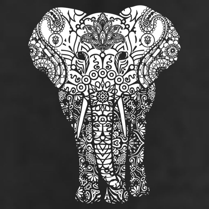 Mandala Elephant Hastin Gaja Pattern Yoga Great Gift 7 Panel Mesh Trucker Snapback Hat