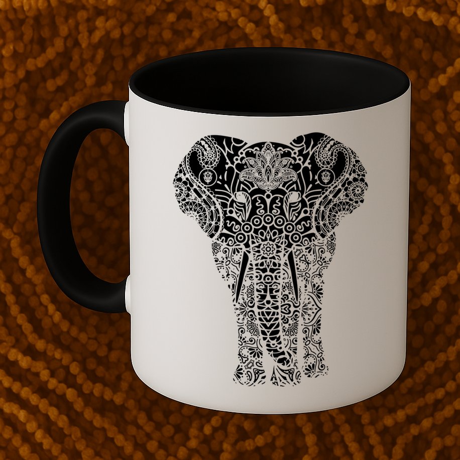 Mandala Elephant Hastin Gaja Pattern Yoga Great Gift Mug