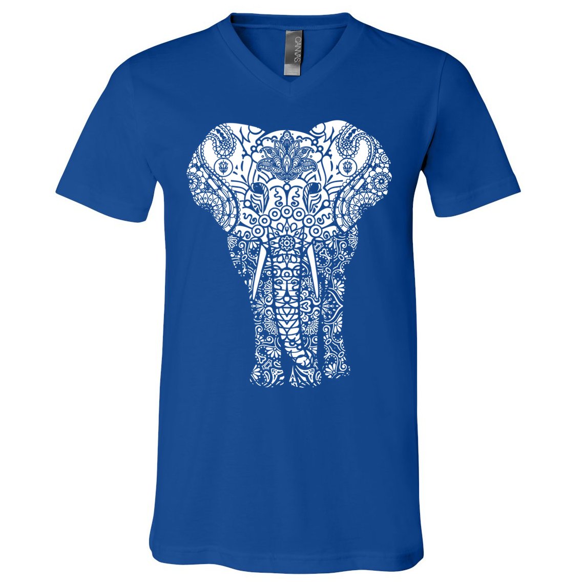 Mandala Elephant Hastin Gaja Pattern Yoga Great Gift V-Neck T-Shirt
