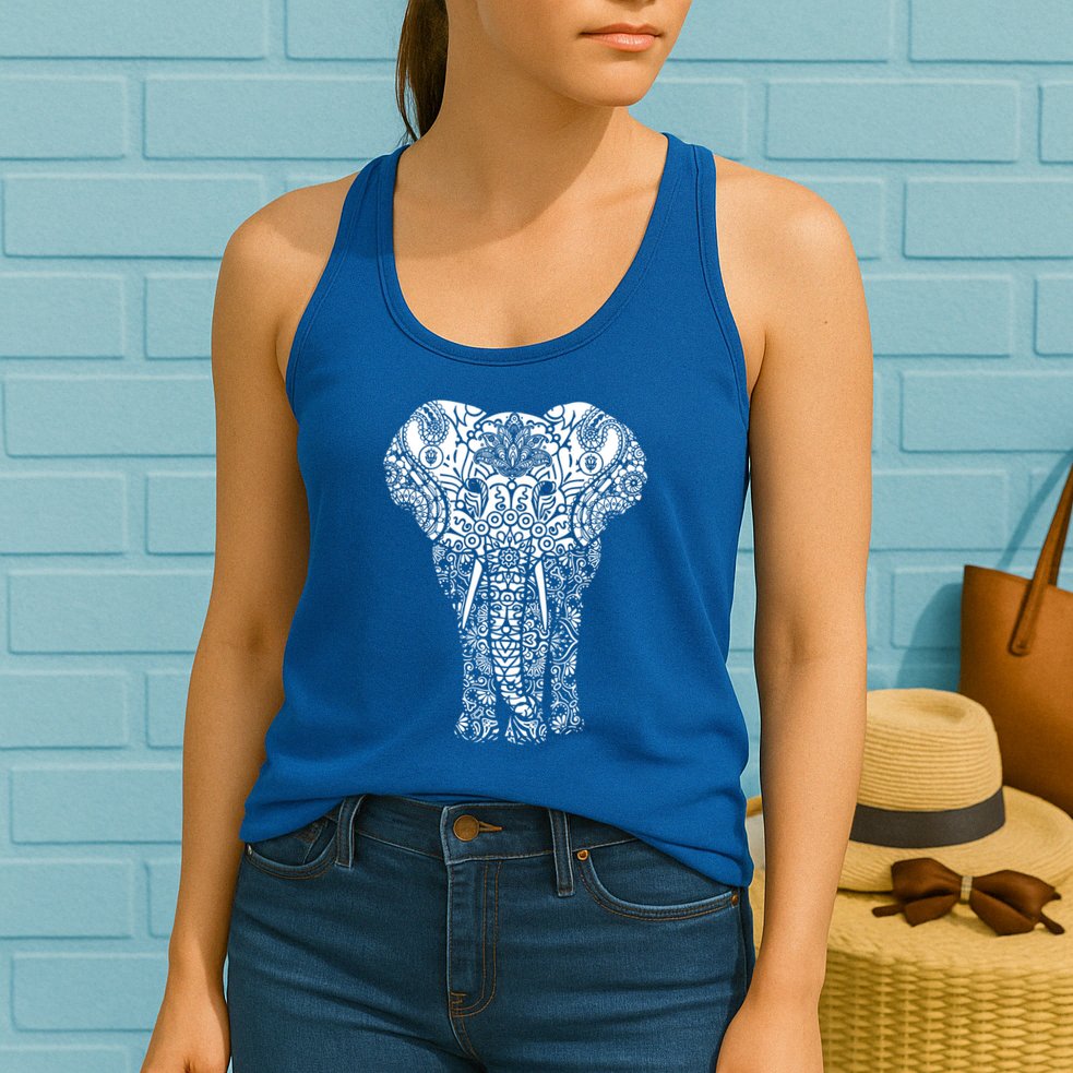 Mandala Elephant Hastin Gaja Pattern Yoga Great Gift Womens Tank Top