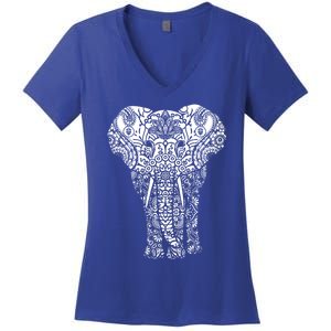 Mandala Elephant Hastin Gaja Pattern Yoga Great Gift Women's V-Neck T-Shirt