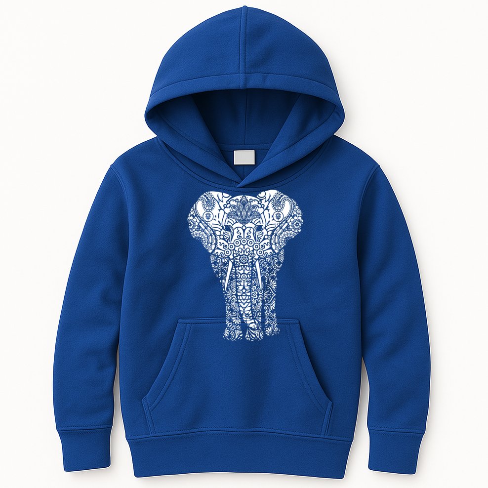 Mandala Elephant Hastin Gaja Pattern Yoga Great Gift Kids Hoodie
