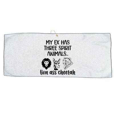 My Ex Has Three Spirit Animals Lion Ass Cheetah Funny Large Microfiber Waffle Golf Towel