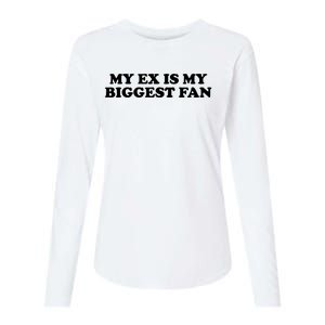 My Ex Is My Biggest Fan Shirts Funny Sayings Womens Cotton Relaxed Long Sleeve T-Shirt