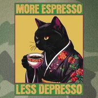 More Espresso Less Depresso Up Caffeine Down Depression Legacy Tie Dye Trucker Hat
