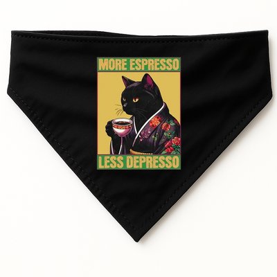 More Espresso Less Depresso Up Caffeine Down Depression USA-Made Doggie Bandana