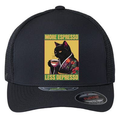 More Espresso Less Depresso Up Caffeine Down Depression Flexfit Unipanel Trucker Cap