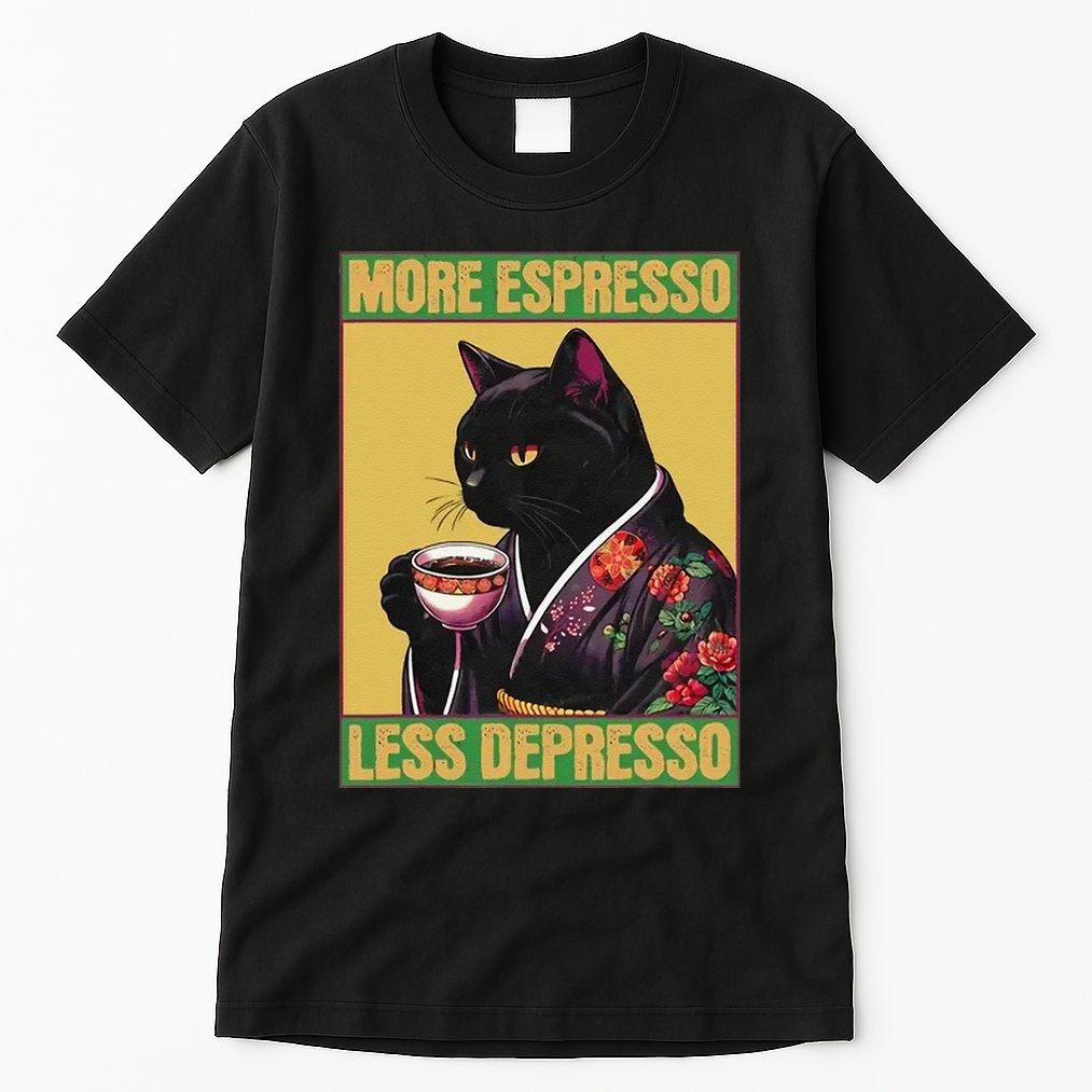 More Espresso Less Depresso Up Caffeine Down Depression Tall T-Shirt