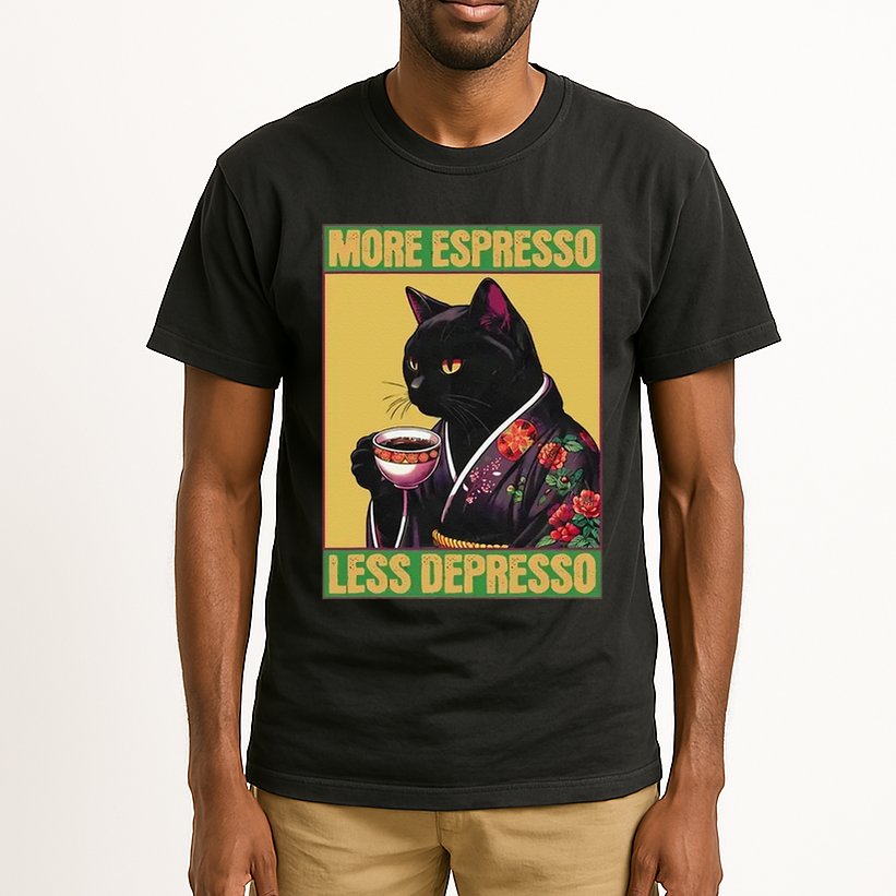 More Espresso Less Depresso Up Caffeine Down Depression Tall T-Shirt