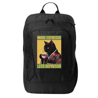 More Espresso Less Depresso Up Caffeine Down Depression City Backpack