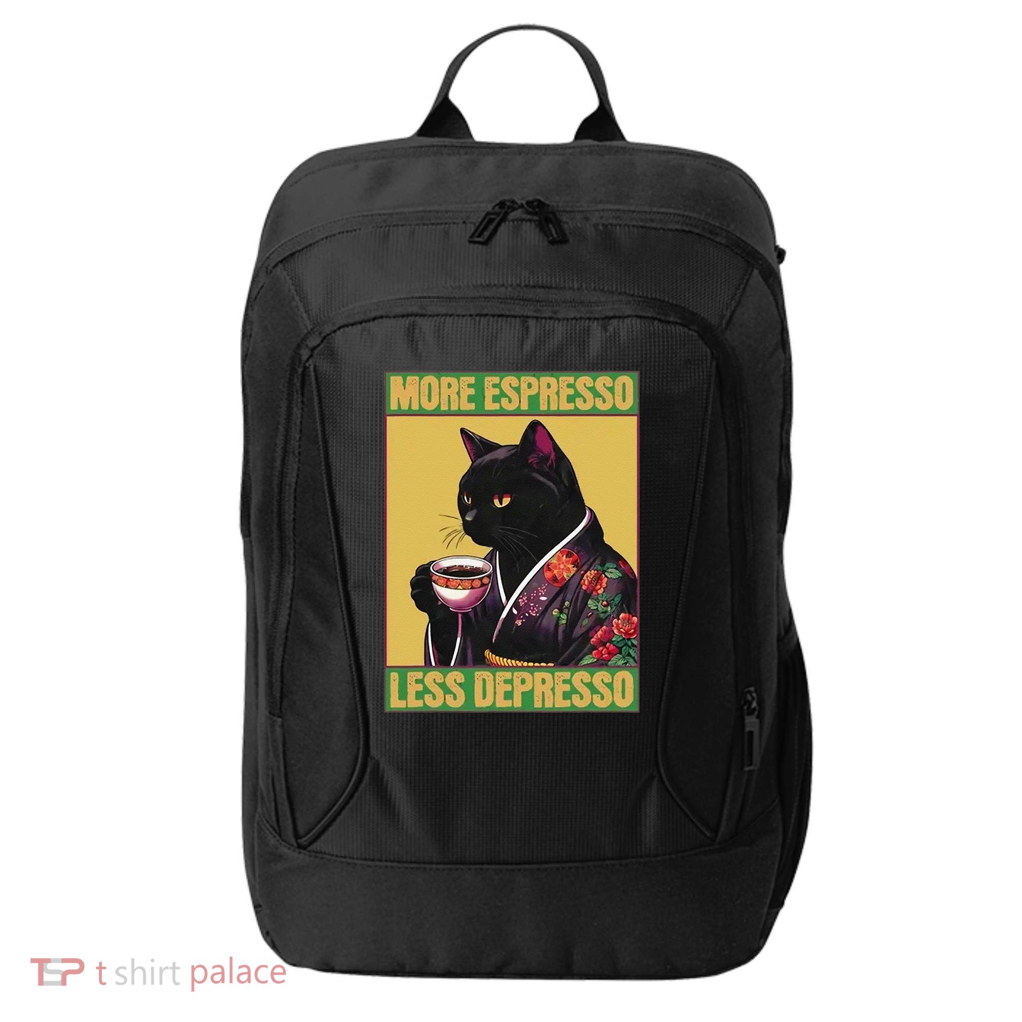 More Espresso Less Depresso Up Caffeine Down Depression City Backpack