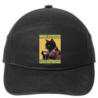 More Espresso Less Depresso Up Caffeine Down Depression 7-Panel Snapback Hat