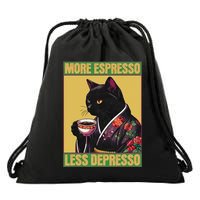 More Espresso Less Depresso Up Caffeine Down Depression Drawstring Bag