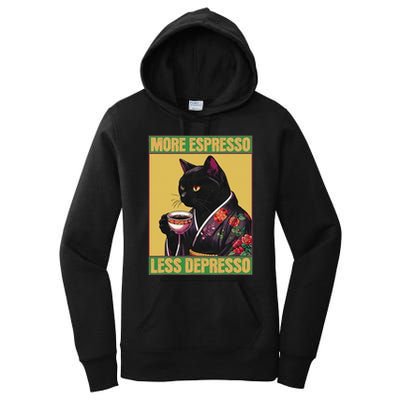 More Espresso Less Depresso Up Caffeine Down Depression Women's Pullover Hoodie