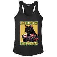 More Espresso Less Depresso Up Caffeine Down Depression Ladies PosiCharge Competitor Racerback Tank