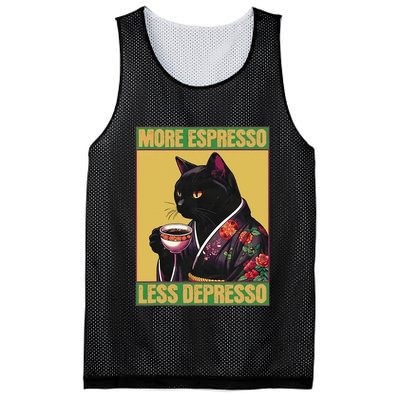 More Espresso Less Depresso Up Caffeine Down Depression Mesh Reversible Basketball Jersey Tank