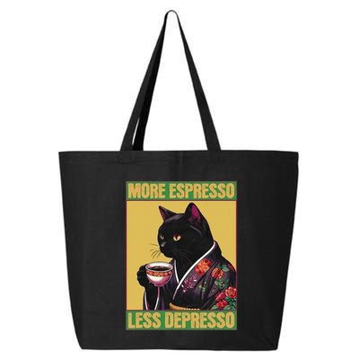More Espresso Less Depresso Up Caffeine Down Depression 25L Jumbo Tote