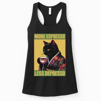 More Espresso Less Depresso Up Caffeine Down Depression Womens Tank Top
