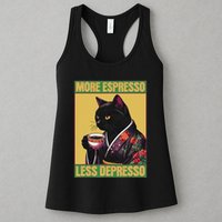 More Espresso Less Depresso Up Caffeine Down Depression Womens Tank Top