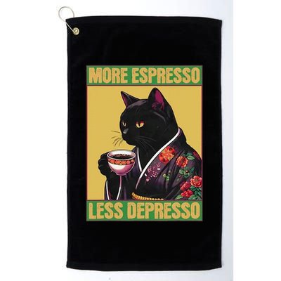 More Espresso Less Depresso Up Caffeine Down Depression Golf Towel