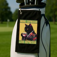 More Espresso Less Depresso Up Caffeine Down Depression Golf Towel