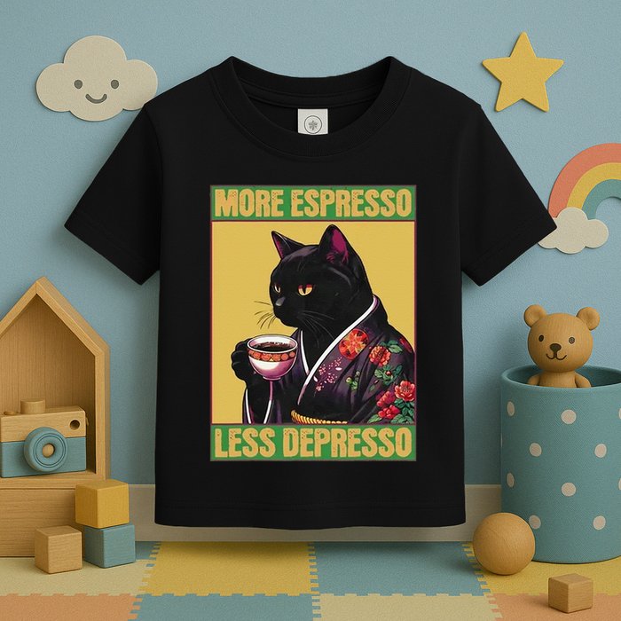 More Espresso Less Depresso Up Caffeine Down Depression Toddler T-Shirt