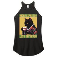 More Espresso Less Depresso Up Caffeine Down Depression Women's Perfect Tri Rocker Tank