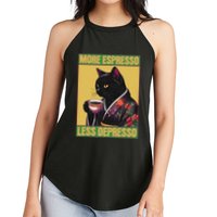More Espresso Less Depresso Up Caffeine Down Depression Women's Perfect Tri Rocker Tank