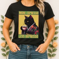 More Espresso Less Depresso Up Caffeine Down Depression Womens T-Shirt