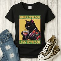 More Espresso Less Depresso Up Caffeine Down Depression Womens T-Shirt