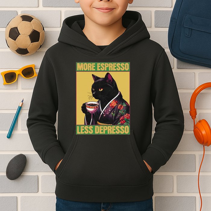 More Espresso Less Depresso Up Caffeine Down Depression Kids Hoodie