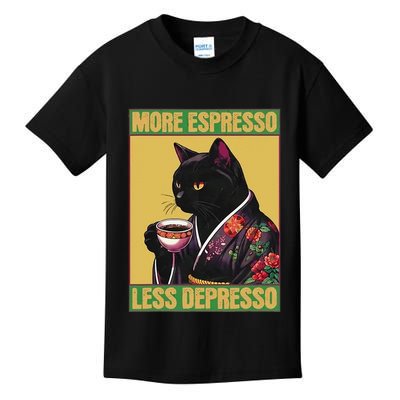 More Espresso Less Depresso Up Caffeine Down Depression Kids T-Shirt