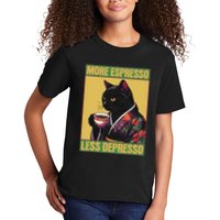 More Espresso Less Depresso Up Caffeine Down Depression Kids T-Shirt