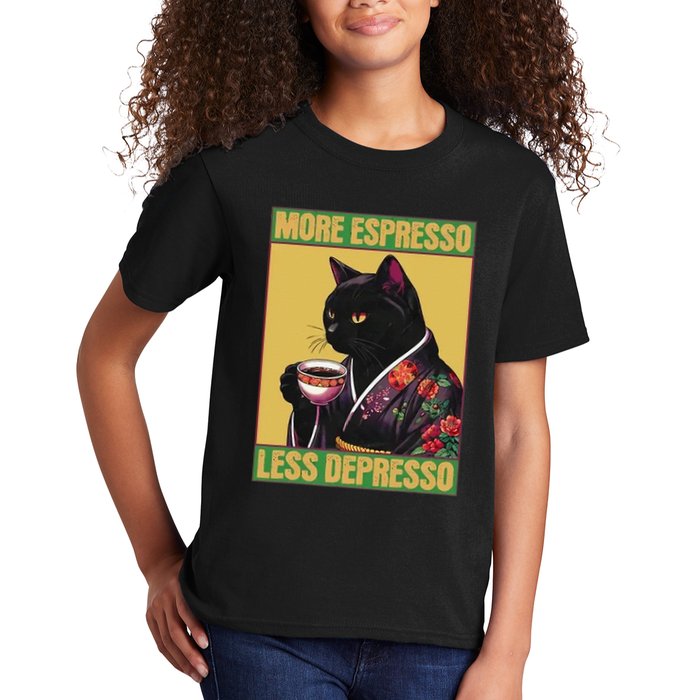 More Espresso Less Depresso Up Caffeine Down Depression Kids T-Shirt