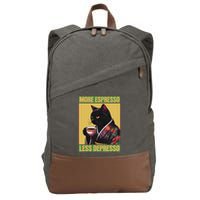 More Espresso Less Depresso Up Caffeine Down Depression Cotton Canvas Backpack
